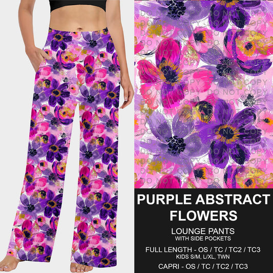 B229 - Preorder Purple Abstract Flowers Lounge Pants (Closes 5/18. ETA: late July)