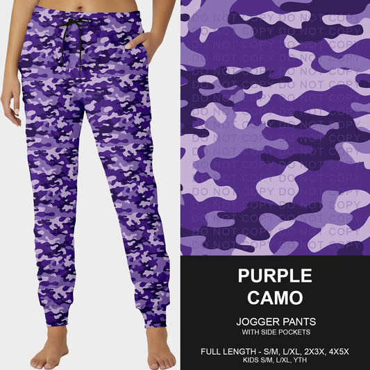 B251 - Preorder Purple Camo Joggers (Closes 9/14. ETA mid Nov.)