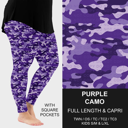 B251 - Preorder Purple Camo Leggings w/ Pockets (Closes 9/14. ETA: mid Nov.)