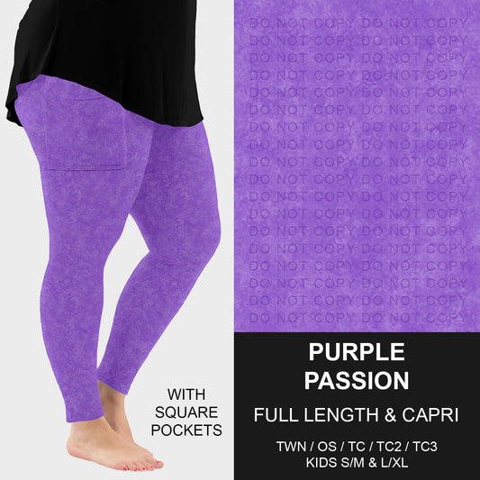 B280 - Preorder Purple Passion Leggings w/ Pockets (Closes 3/22. ETA: late May)