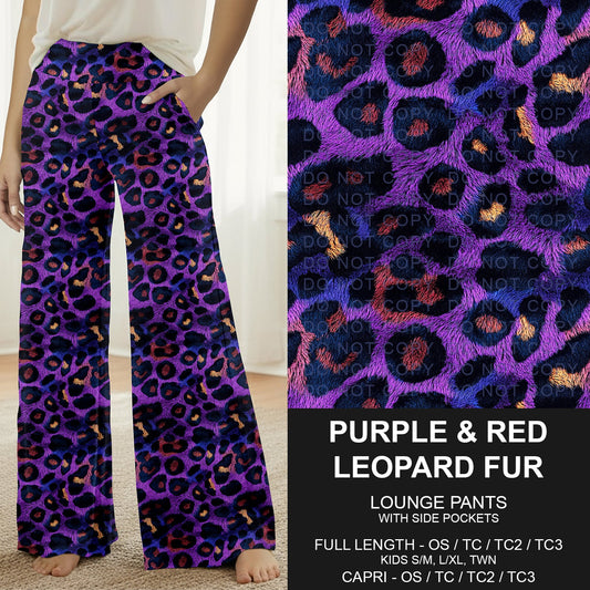 B273 - Preorder Purple and Red Leopard Fur Lounge Pants (Closes 2/15. ETA: late April)