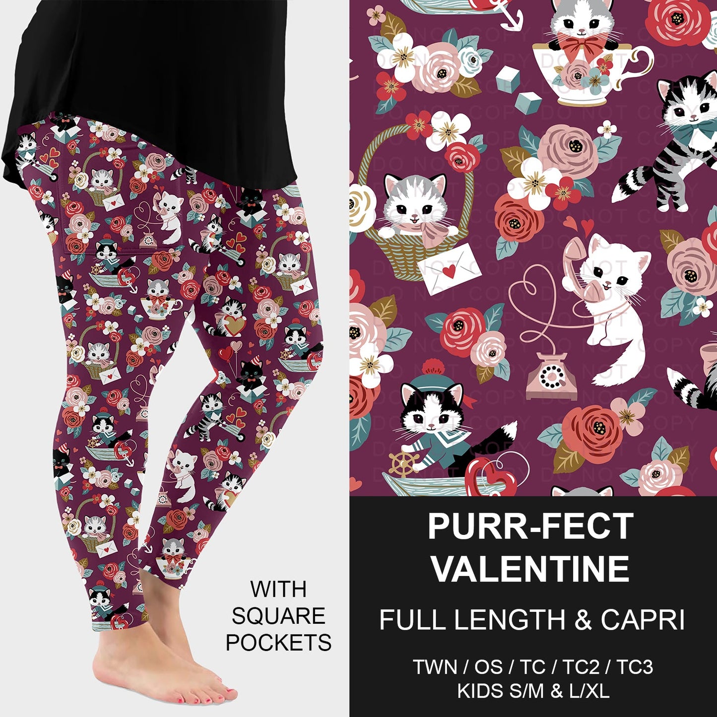 B263 - Preorder Purr-fect Valentine Leggings w/ Pockets (Closes 11/30. ETA: late Jan.)