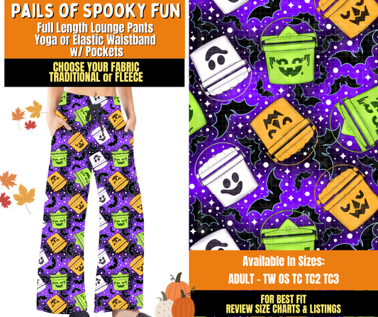 Preorder! Closes 7/16. ETA Oct. Pails of Spooky Fun Lounge Pants Choose Fleece or Traditional