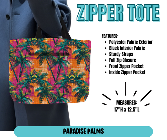 Preorder! Closes 5/21. ETA August. Paradise Palms Zipper Tote