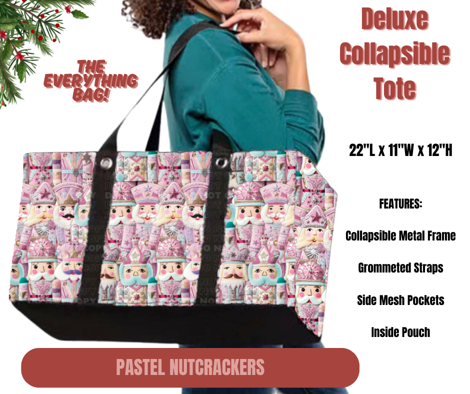 Pastel Nutcrackers Collapsible Tote