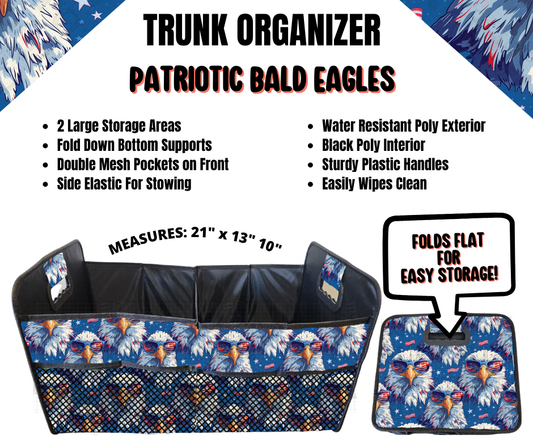Patriotic Bald Eagles Trunk Organizer