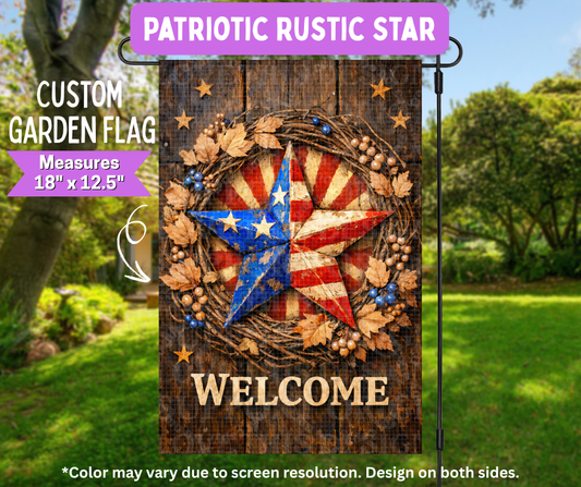 Patriotic Rustic Star Garden Flag