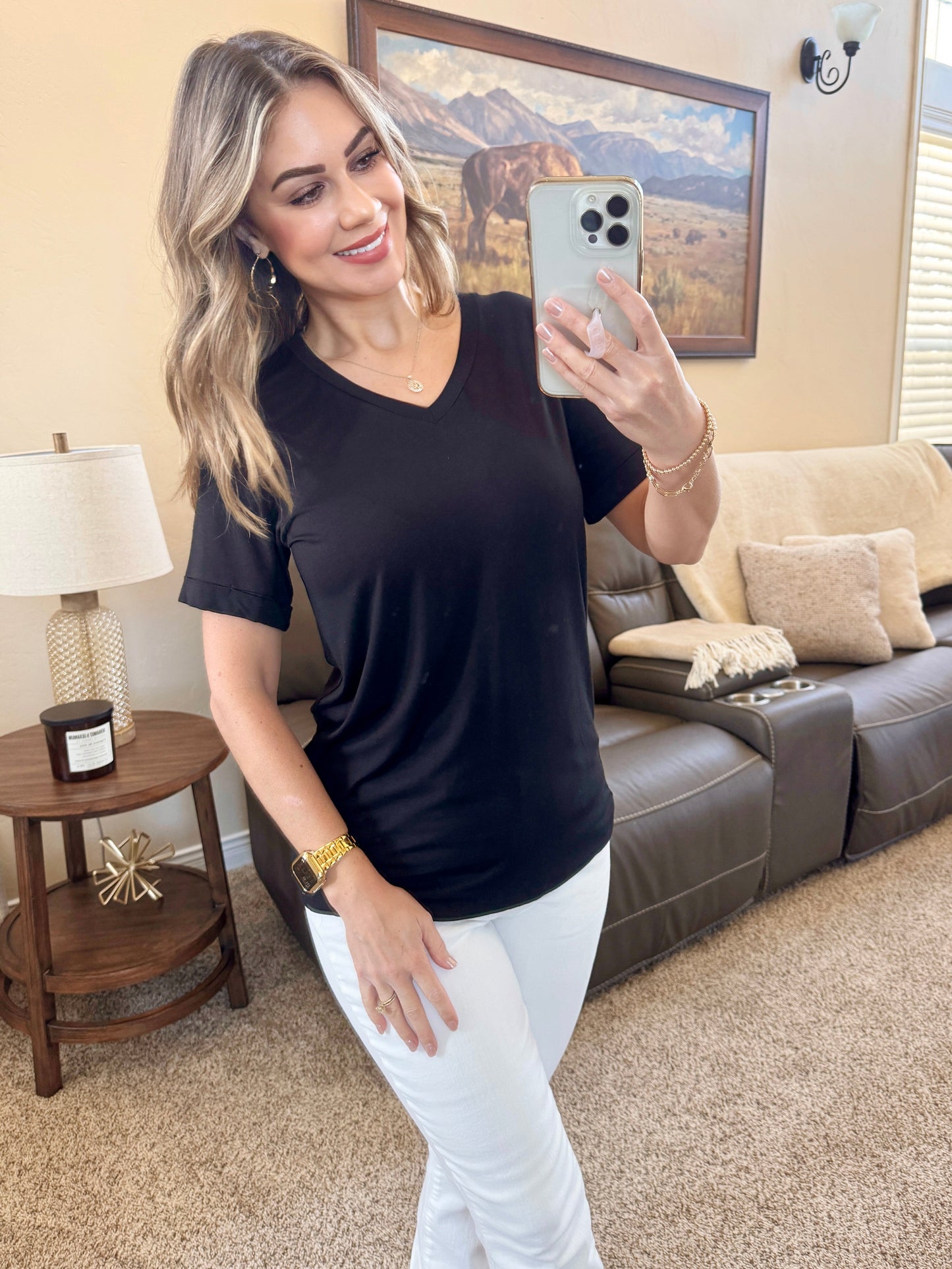 IN STOCK Sophie Tee - Black - Alonna's Legging Land