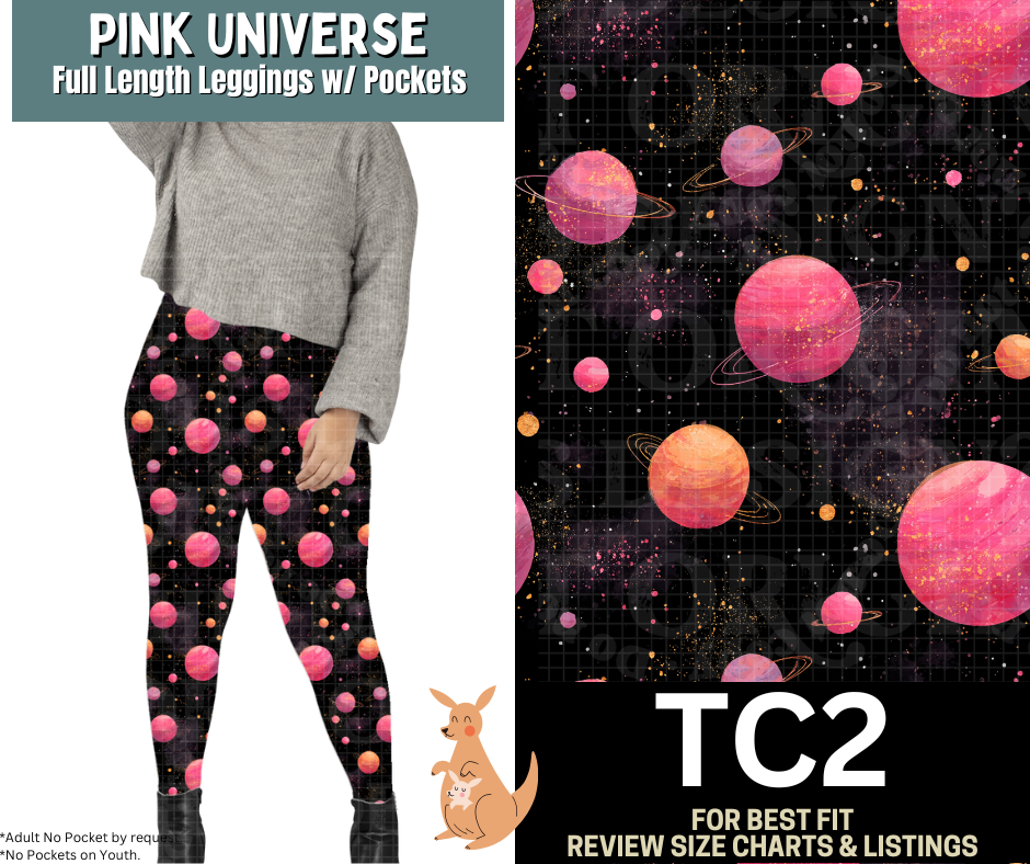 Pink Universe Full Length Leggings w/ Pockets