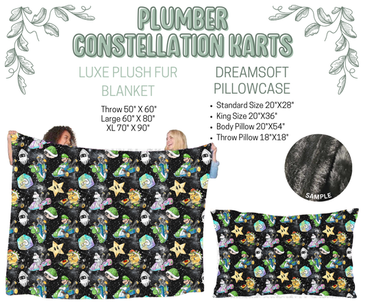 Preorder! Closes 10/9. ETA Dec. Plumber Constellation Karts Luxe Plush Fur Blanket and/or DreamSoft Pillowcase