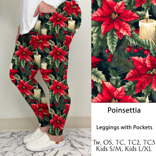 Poinsettia Leggings/Joggers w/ Pockets | Run ends 9/26 | ETA 41 Days