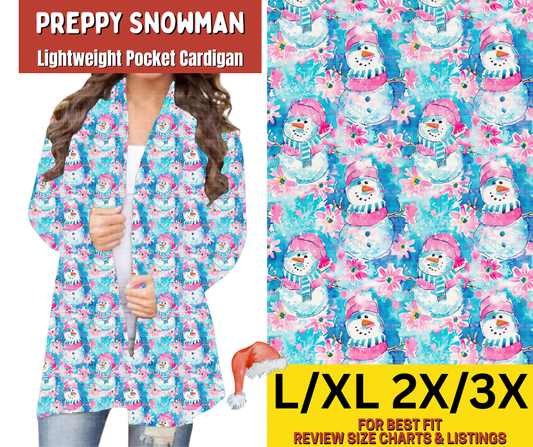 Preppy Snowman Pocket Cardigan - Alonna's Legging Land