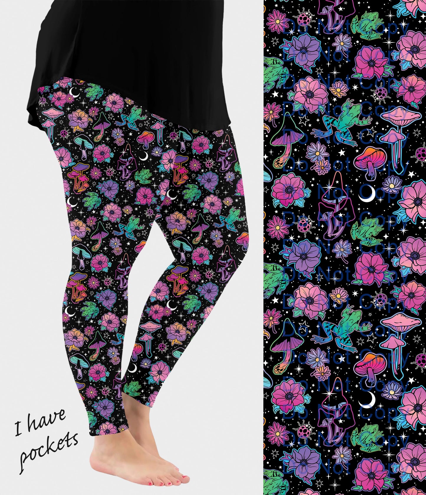 RTS - Psychedelic Frogs Leggings w/ Pockets