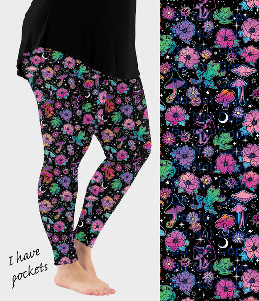 RTS - Psychedelic Frogs Leggings w/ Pockets