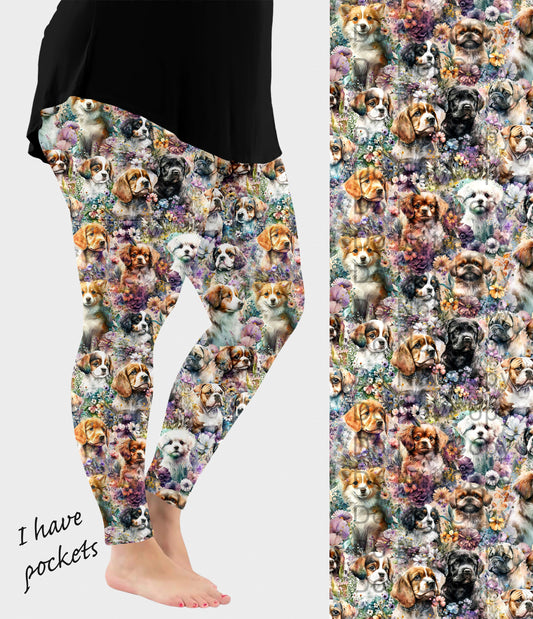 RTS - Puppy Paradise Leggings w/ Pockets