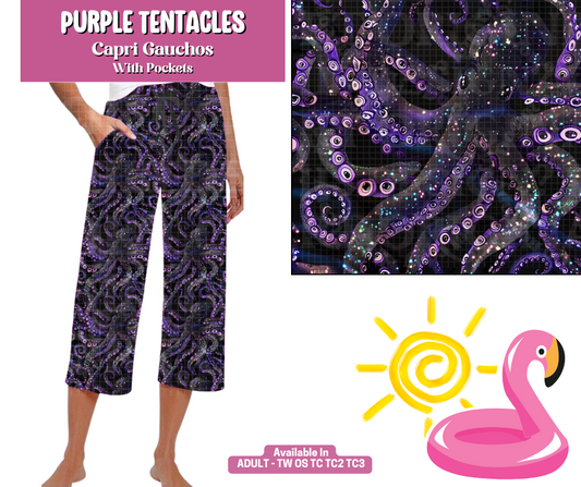 Preorder! Closes 5/6. ETA August. Purple Tentacles Capri Gauchos