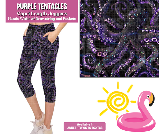 Preorder! Closes 5/6. ETA August. Purple Tentacles Jogger Capri