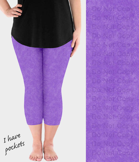 RTS - Purple Passion Capri Leggings with Pockets