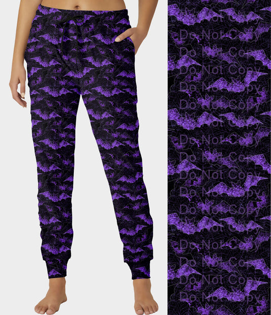 RTS - Purple Grunge Bats Joggers