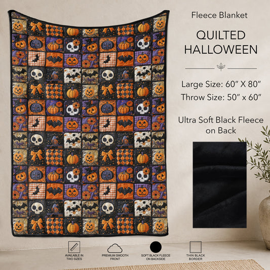 B304 - Pre-Order Quilted Halloween Fleece Blanket (Closes 7/31. ETA: early Oct)