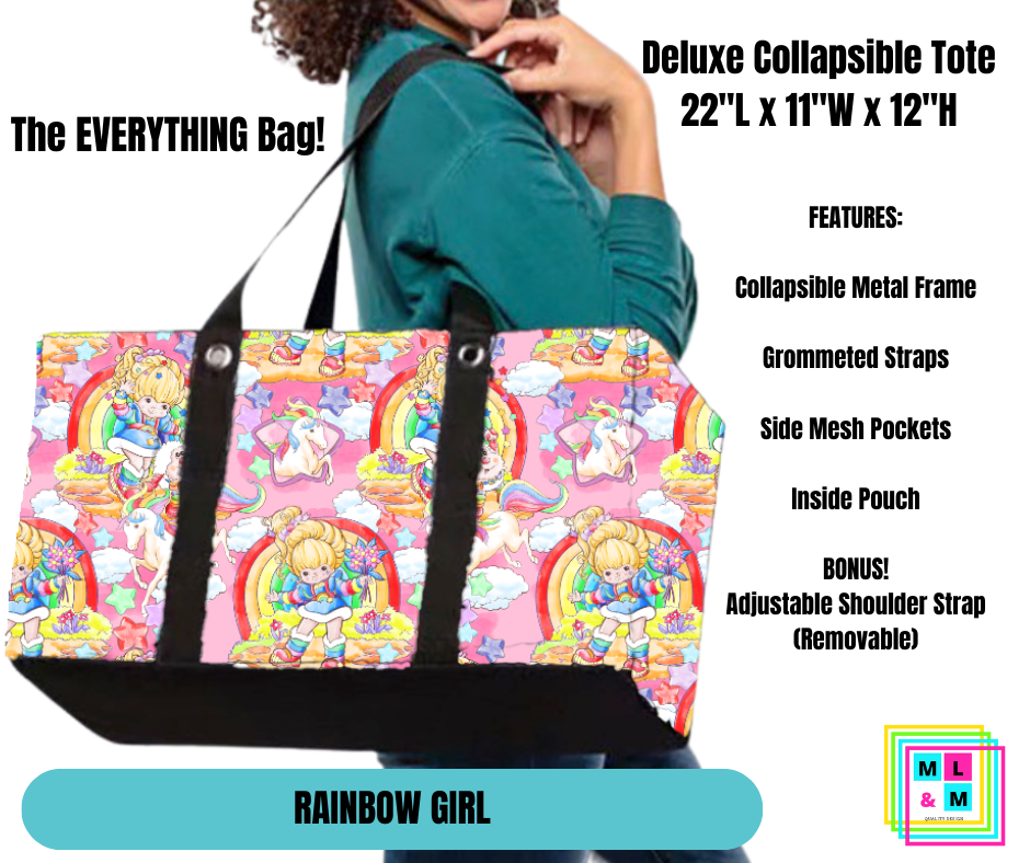 Rainbow Girl Collapsible Tote - Alonna's Legging Land