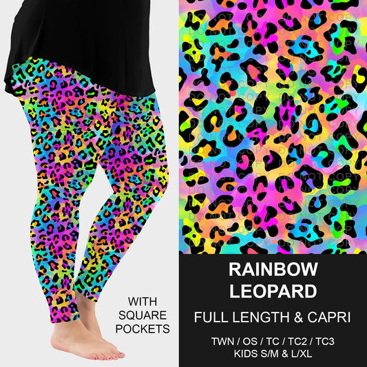 B228 - Preorder Rainbow Leopard Leggings w/ Pockets (Closes 5/11. ETA: late July)