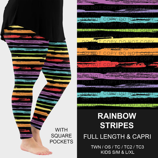 B286 - Preorder Rainbow Stripes Leggings w/ Pockets (Closes 4/19. ETA: late June)