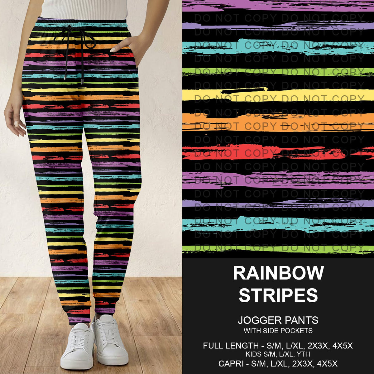 B286 - Preorder Rainbow Stripes Joggers (Closes 4/19. ETA: late June)