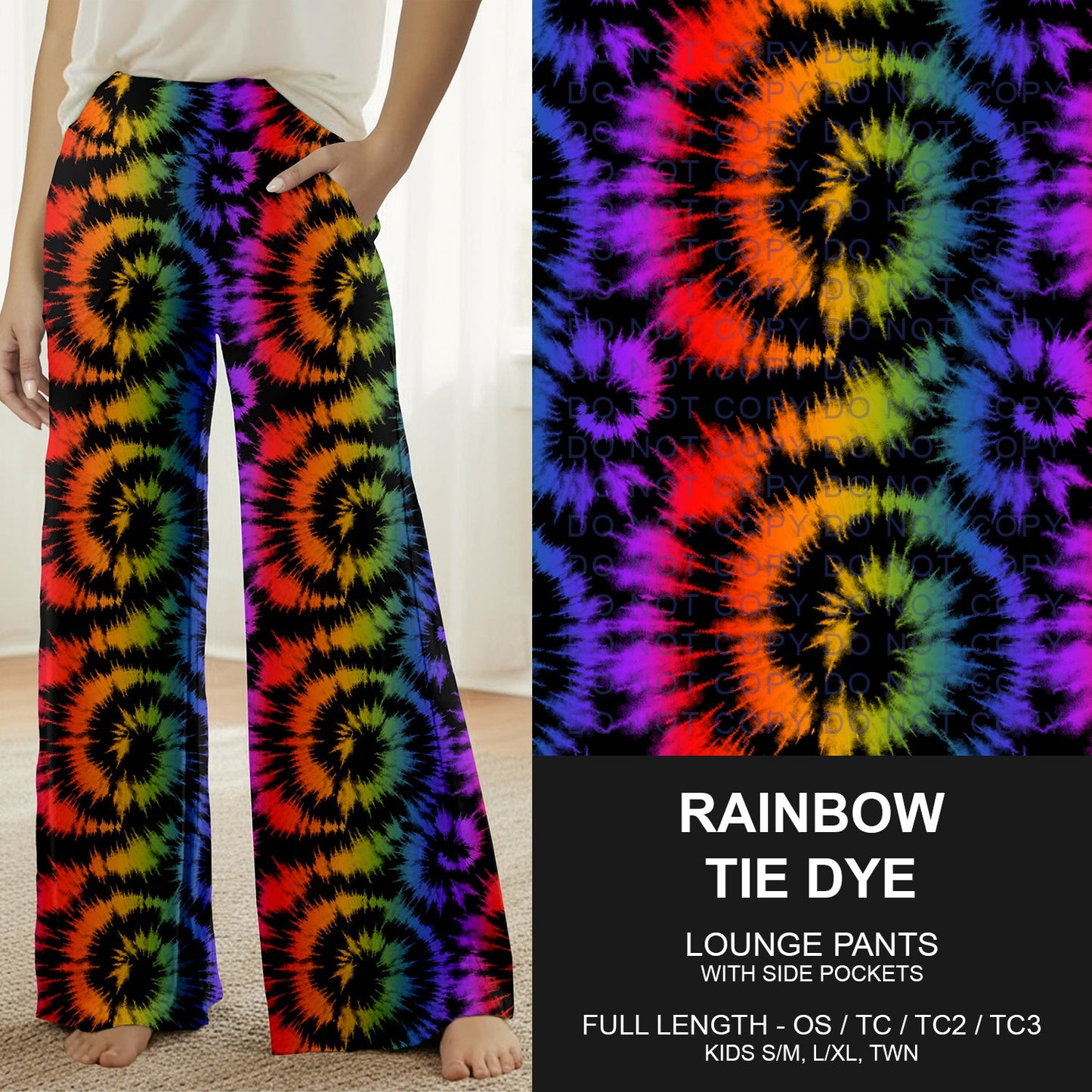 B269 - Preorder Rainbow Tie Dye Lounge Pants (Closes 12/28. ETA early March)