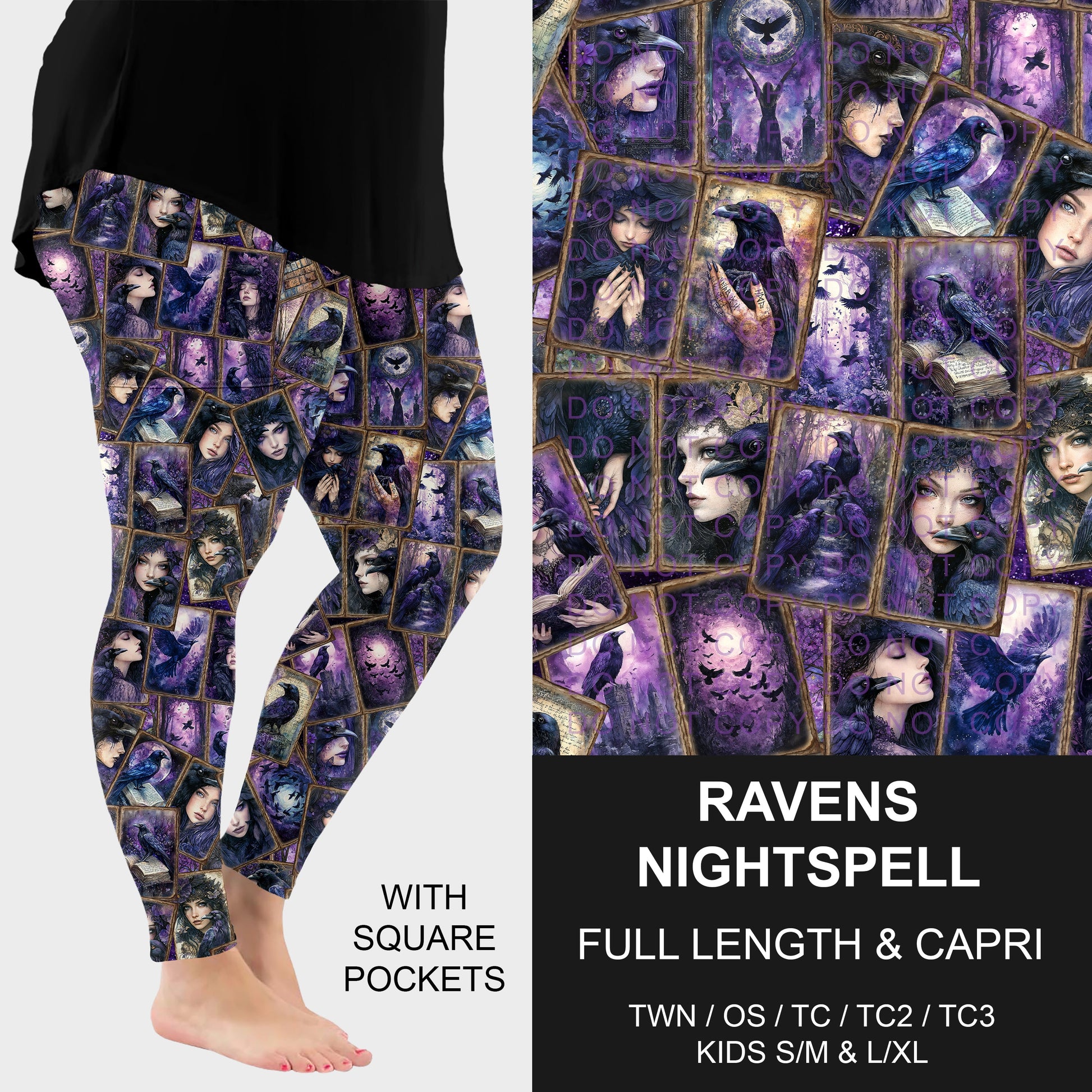 B276 - Preorder Ravens Nightspell Leggings w/ Pockets (Closes 3/01. ETA: early May) - Alonna's Legging Land