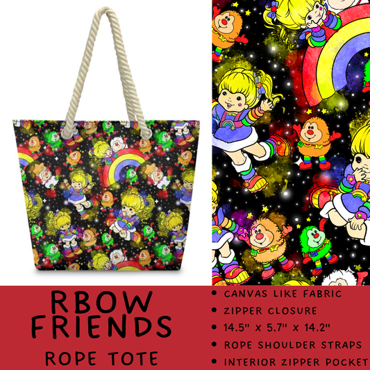 Batch #440 - Magical Character Rope Tote - Closes 10/31 - ETA mid Dec - RBow Friends Rope Tote
