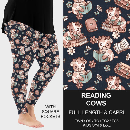 B267 - Preorder Reading Cows Leggings w/ Pockets (Closes 12/21. ETA: late Feb.)