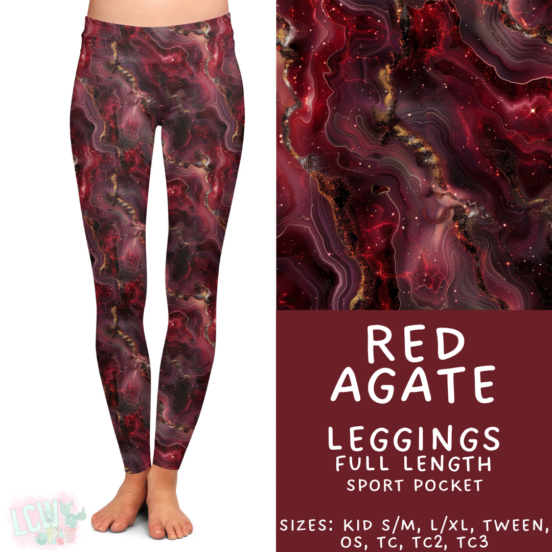 Batch #448 - Agate Collection - Closes 11/17 - ETA early Jan - Red Agate Full Length Leggings