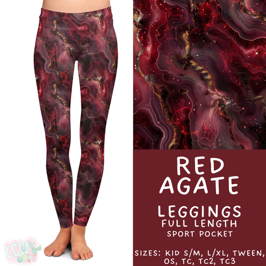 Batch #448 - Agate Collection - Closes 11/17 - ETA early Jan - Red Agate Full Length Leggings