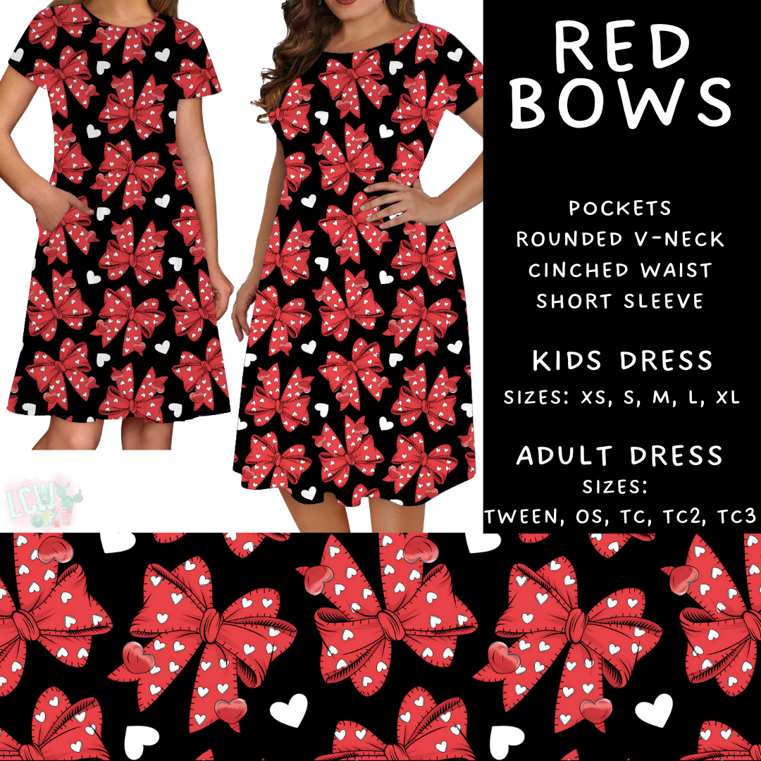 Batch #452 - Mom & Me Love - Closes 11/21 - ETA early Jan - Red Bows Womens & Girls Dresses