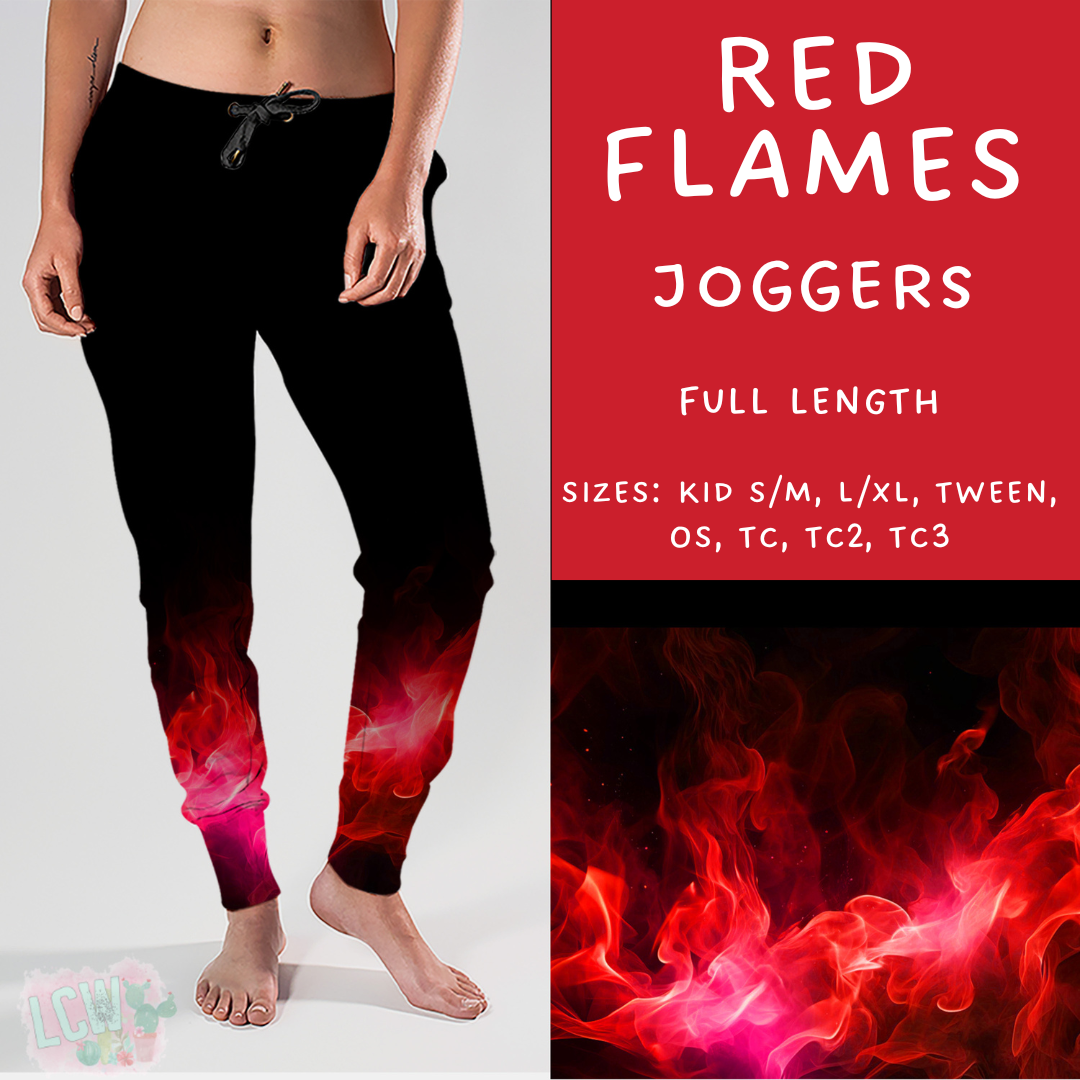 Ready To Ship - Red Flames Joggers - OS