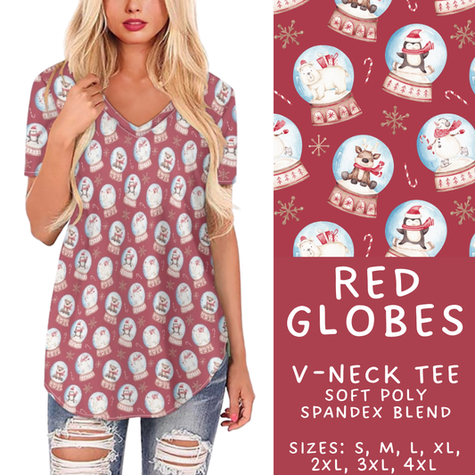 Batch #424 - Jingle All The Way - Closes 10/3 - ETA mid/late Nov - Red Globes V-Neck Tee