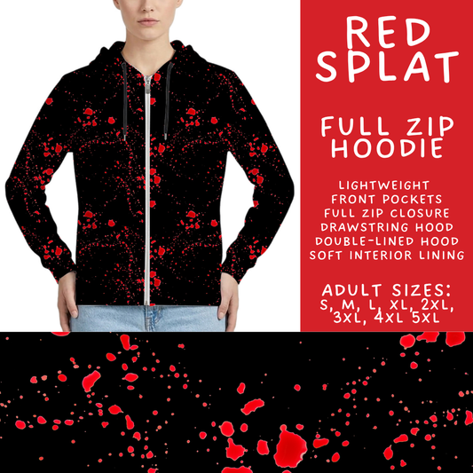 Batch #560 - Halloween 4 - Closes 7/26 - ETA late Sept - Red Splat Full Zip Hoodie