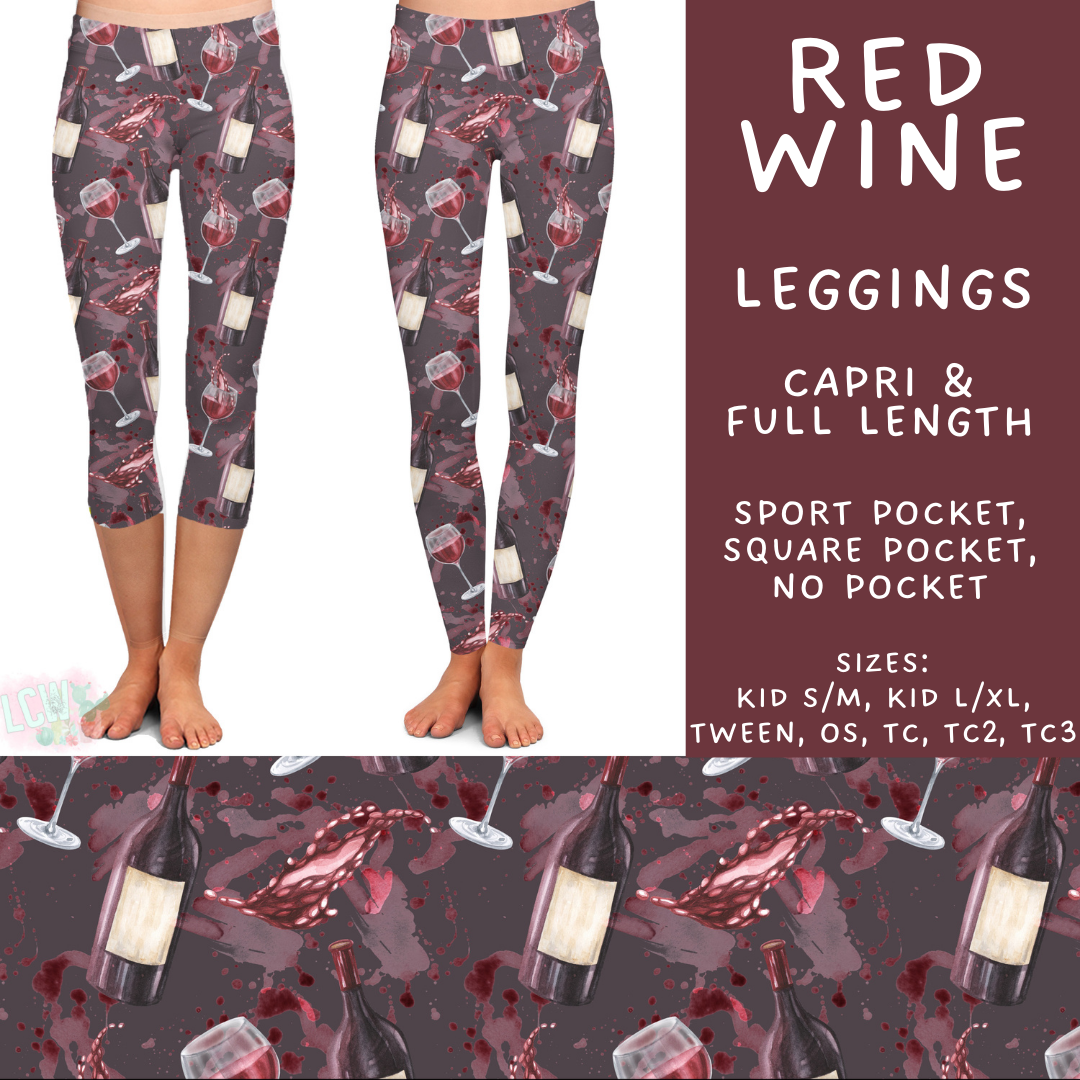 Batch #508 - February Request Run - Closes 3/25 - ETA late May - Red Wine Full and Capri Length Leggings