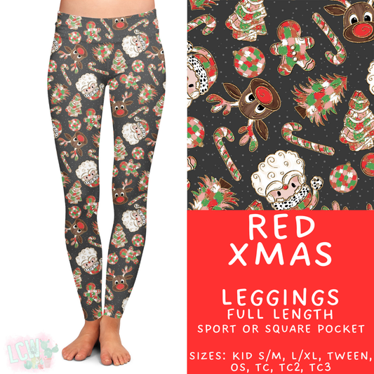 Batch #424 - Jingle All The Way - Closes 10/3 - ETA mid/late Nov - Red Xmas Full Length Leggings