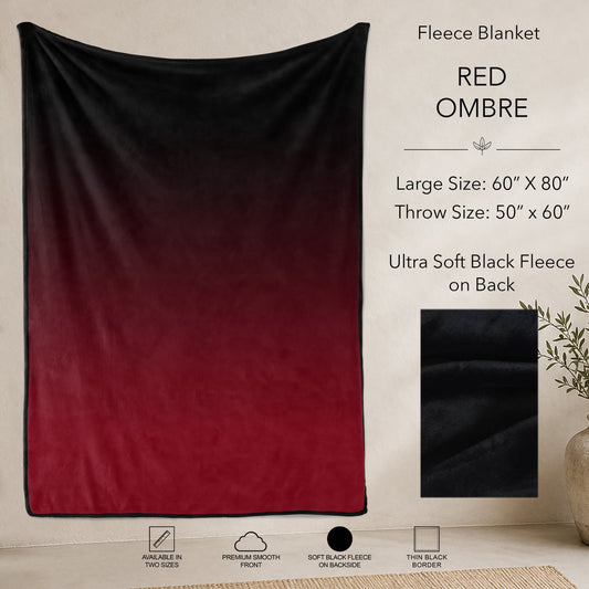 B304 - Pre-Order Red Ombre Fleece Blanket (Closes 7/31. ETA: early Oct)
