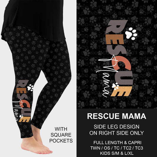 B249 - Preorder Rescue Mama Side Design Leggings w/ Pockets (Closes 8/31. ETA: late Oct.)