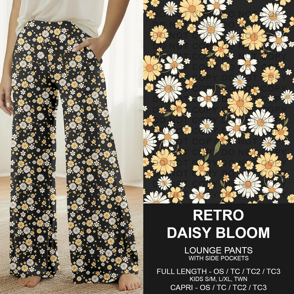 B286 - Preorder Retro Daisy Bloom Lounge Pants (Closes 4/19. ETA: late June)