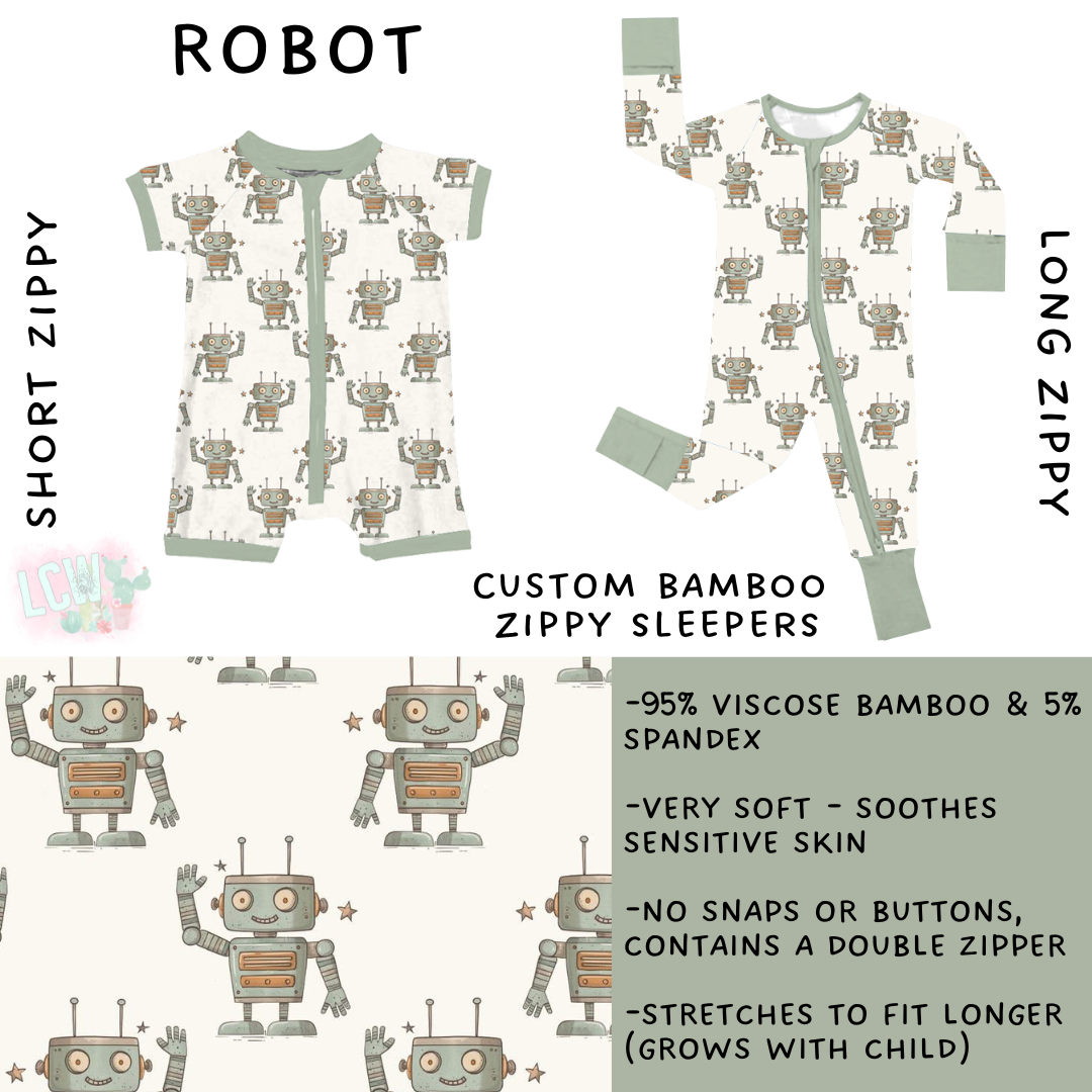 Ready to Ship - Robot Long Zippy Sleeper - 7T