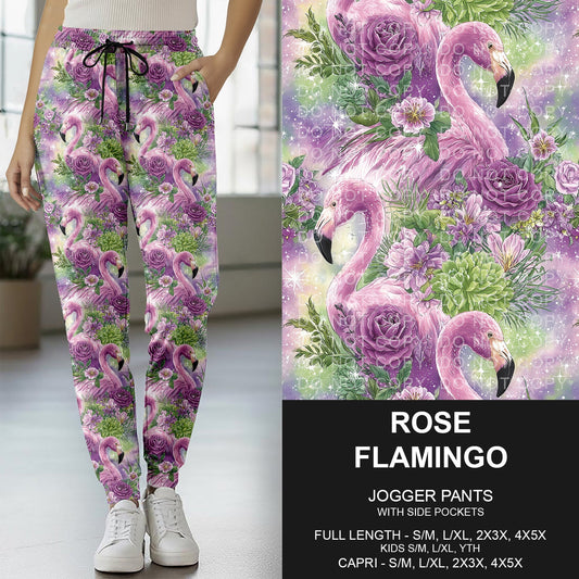 B274 - Preorder Rose Flamingo Joggers (Closes 2/22. ETA: late April) - Alonna's Legging Land