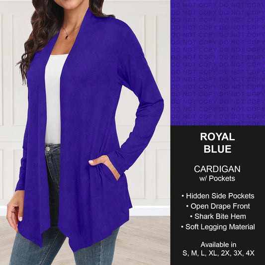 B280 - Preorder Royal Blue Cardigan w/ Pockets (Closes 3/22. ETA: late May)