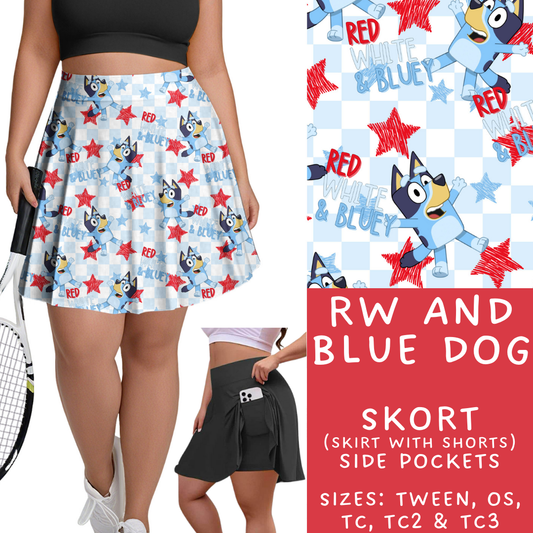 Batch #336 - RWB Characters - Closes 5/7 - ETA mid June - RW and Blue Dog Skort