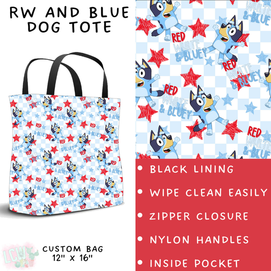 Batch #336 - RWB Characters - Closes 5/7 - ETA mid June - RW and Blue Dog Tote