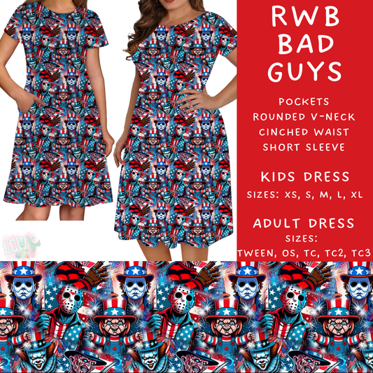 Batch #336 - RWB Characters - Closes 5/7 - ETA mid June - RWB Bad Guys Adult & Kids Dresses