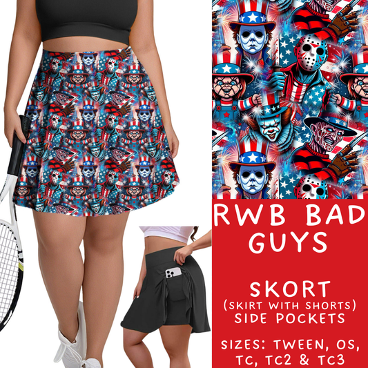 Batch #336 - RWB Characters - Closes 5/7 - ETA mid June - RWB Bad Guys Skort